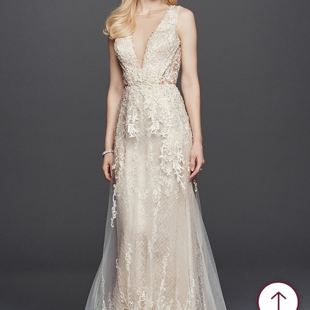Tulle A-Line Wedding Dress with Plunging V-Neck